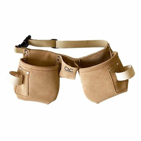 CLC 12 pocket Suede Leather Tool and Nail Bag with Belt Beige 710X